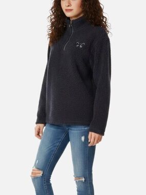 Victoria's Secret Black Pullover Zip Up Hoodie